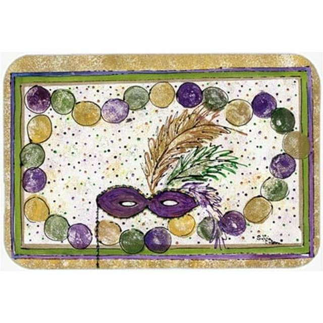 Carolines Treasures  Mardi Gras Glass Cutting Board - Large