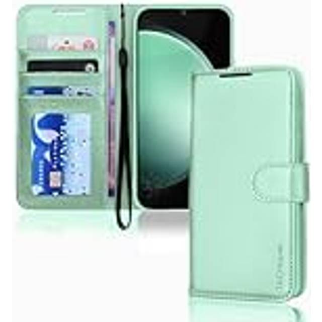 [Leather Wallet Case] Protective Cover with Cash & Card Holder, Stand and Wrist Strap For Samsung Galaxy S23 FE 5G