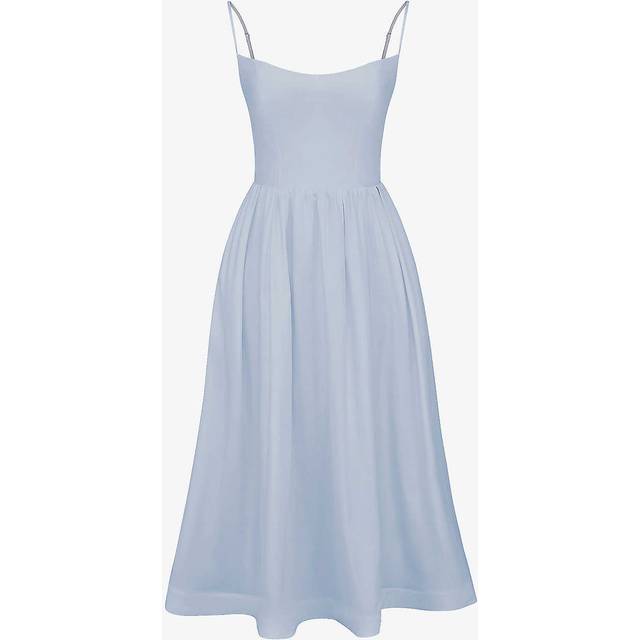 House of Cb Womens Soft Blue Lolita Scoop-neck Stretch Cotton-blend Midi Dress Xs - SOFT BLUE