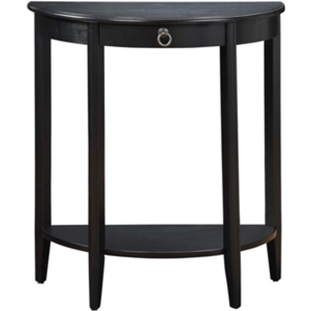Wooden One-Drawer Slim Console Table - Black | Wowcher