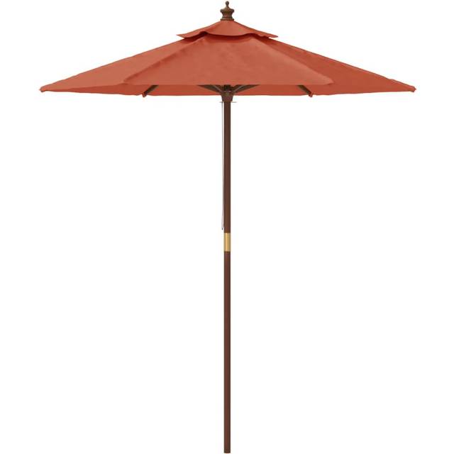 Aslyn Traditional Parasol - Terracotta (231cm H x 196cm W x 196cm D)