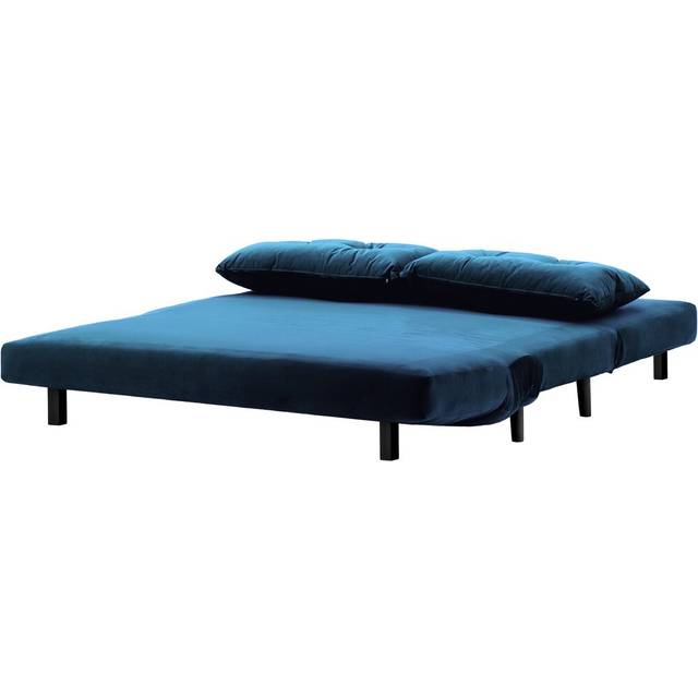 Hykkon Donald 2 Seater Fold Out Sofa Bed Black/Dark Blue 78cm H X 142cm W X 90cm D