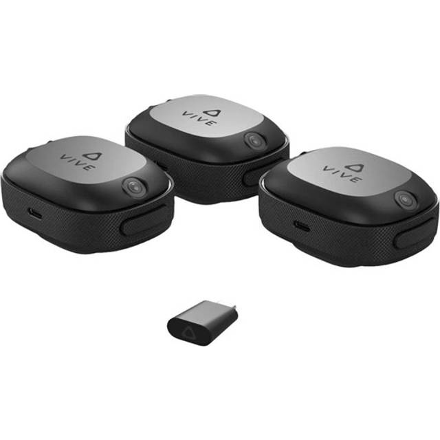 HTC VIVE Ultimate Tracker 3 Pack + Dongle — Full-Body Tracking for VR