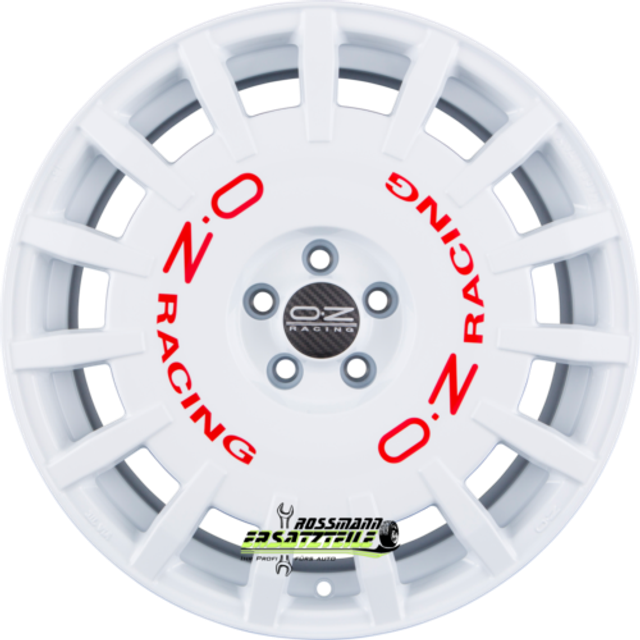 OZ Rally Racing White Red Lettering 7x17 4/98 ET35 B58.1 (7x17 4/98 ET35 B58.1)
