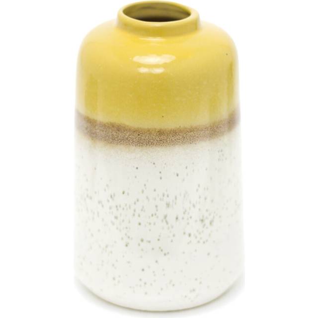 Abstract Porcelain Flower Vase | Ceramic Ombre Glaze Indoor Cylinder Vase | Floral Display Ornamental Tube Vase