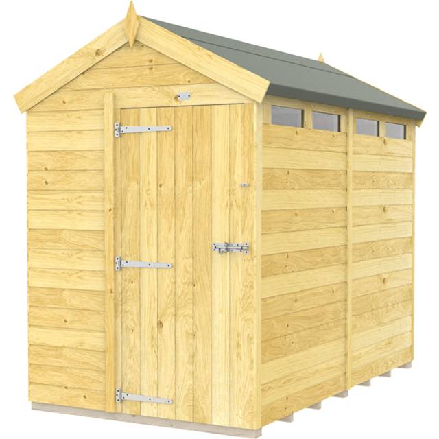 5 x 8 Feet Apex Security Shed - Single Door - Wood - L243 x W147 x H217 cm