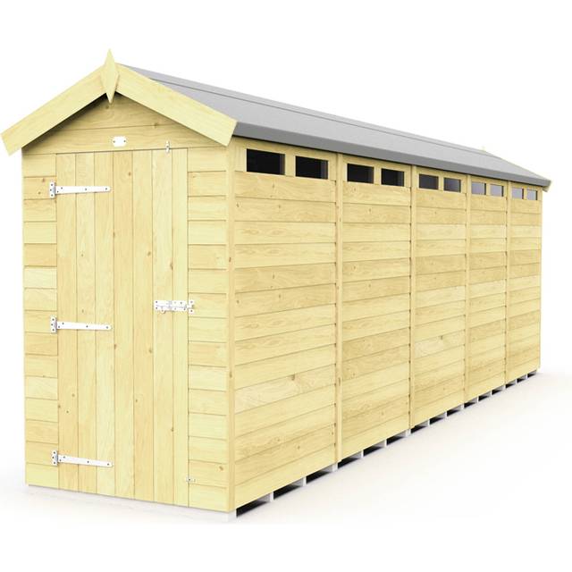 4 x 20 Feet Apex Security Shed - Single Door - Wood - L592 x W118 x H217 cm