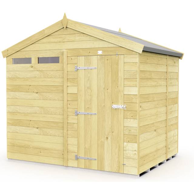 8 x 5 Feet Apex Security Shed - Single Door - Wood - L158 x W231 x H217 cm