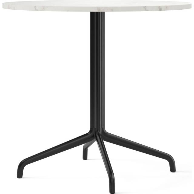 Audo Copenhagen - Harbour Column Dining Table 4-star - Black/Off White - Ø80 cm - Matbord - Norm Architects - Svart,Vit - Metall/Sten