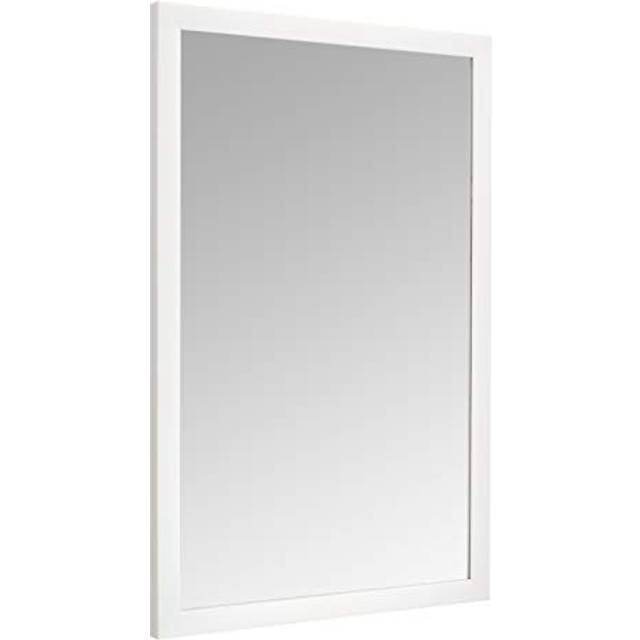 AmazonBasics Rectangular Wall Mounted Mirror White Standard Trim 61 x 91cm white