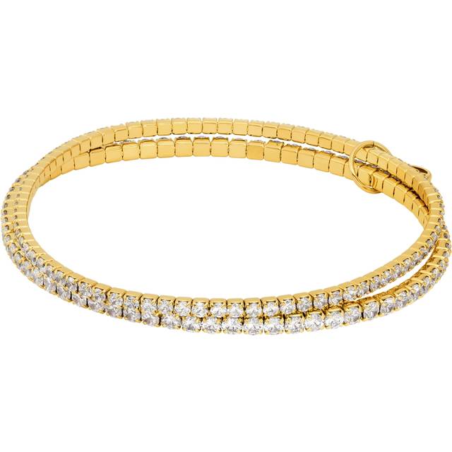 MK Precious Metal-Plated Brass Double Wrap Tennis Bracelet - Gold - Michael Kors