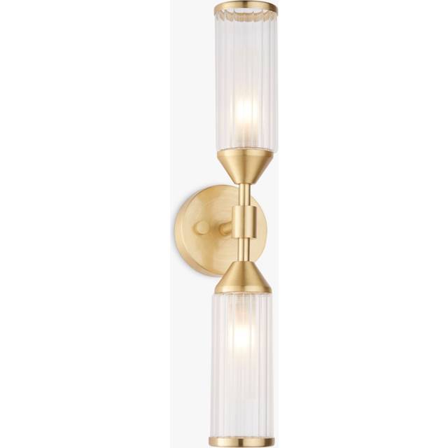 Vogue Bailey Ribbed 2 Light Wall Light - Gold