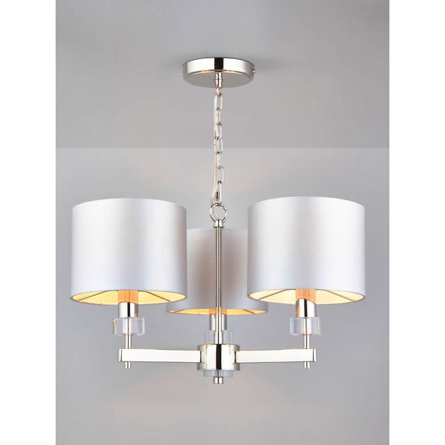 John Lewis Greta 3 Arm Pendant Ceiling Light, Ivory
