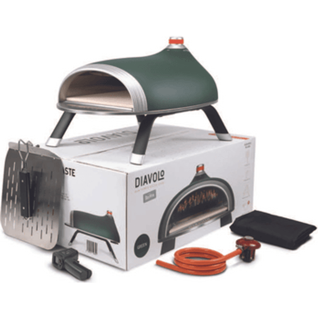DeliVita Diavolo Gas Fired Outdoor Pizza Oven & Accessories Bundle