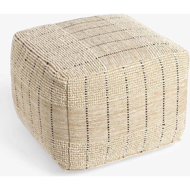 John Lewis Jute Woven Stripe Pouffe, Natural