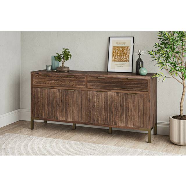 Solid Hardwood & Metal Sideboards - Extra Large Sideboard - Madison Range - Oak Furnitureland