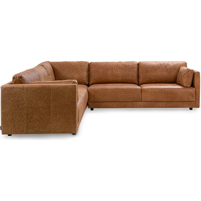 Domus 149" 2-pc Long Leather Sofa Sectional, Chestnut