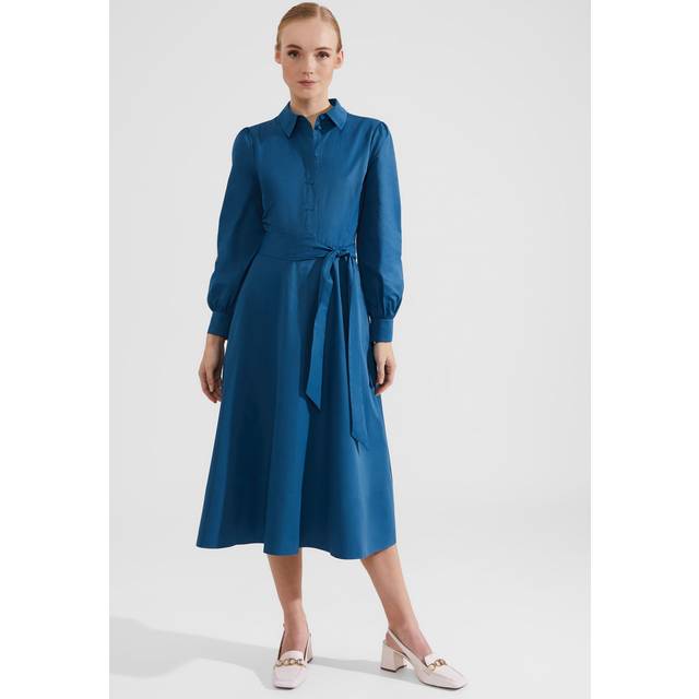 Ivana Belted Dress - LYONS BLUE - British label Hobbs was established in Hampstead in 1981, over the decades it has evolved from a small shoe label into a brand devoted to creating timeless pieces. The label’s collections feature a range of styles from everyday basics to sleek tailored pieces ideal for your workwear edit that will stand the test of time.