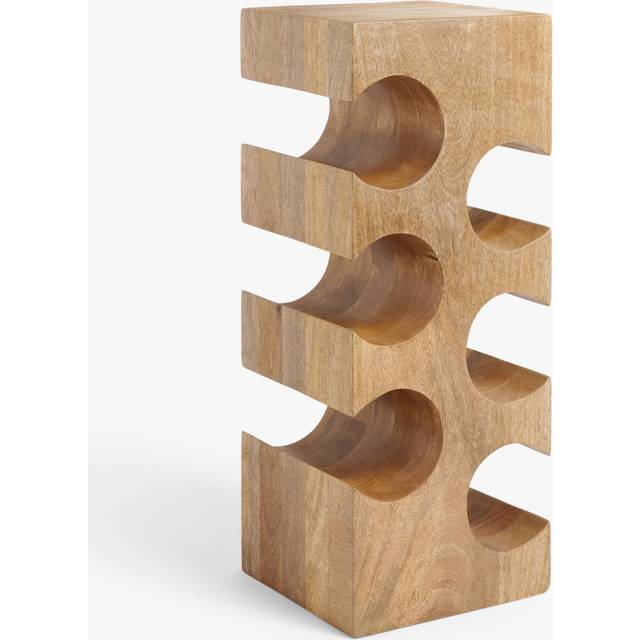 John Lewis Tall Mango Wood Wine Rack, 6 Bottle, Natural