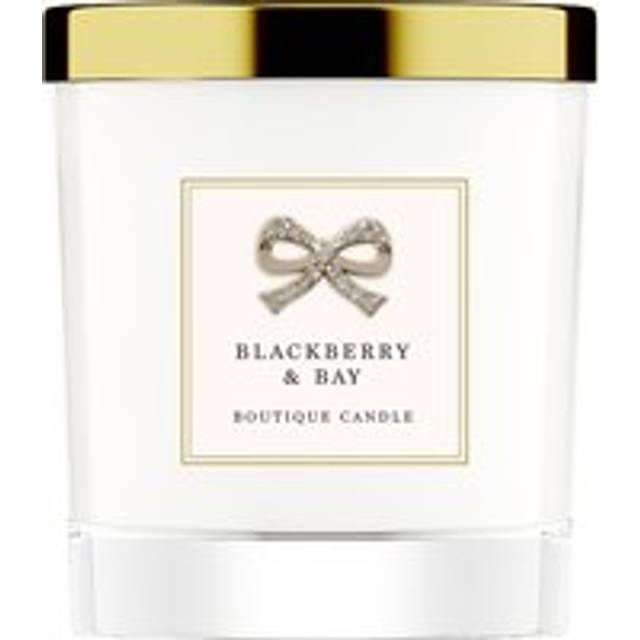 Boutique Candle Scented Hand Poured Soy Wax Diamante Bow 9cm - Blackberry & Bay