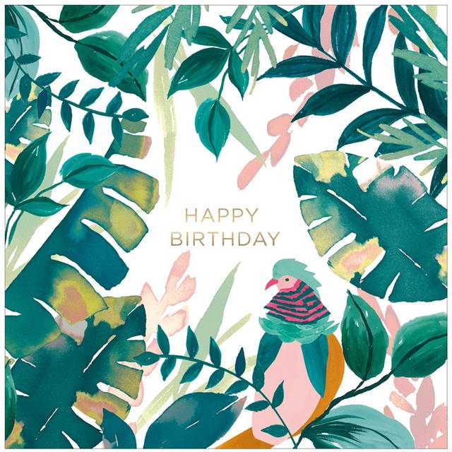 John Lewis Contemporary Bird in Foliage Birthday Card