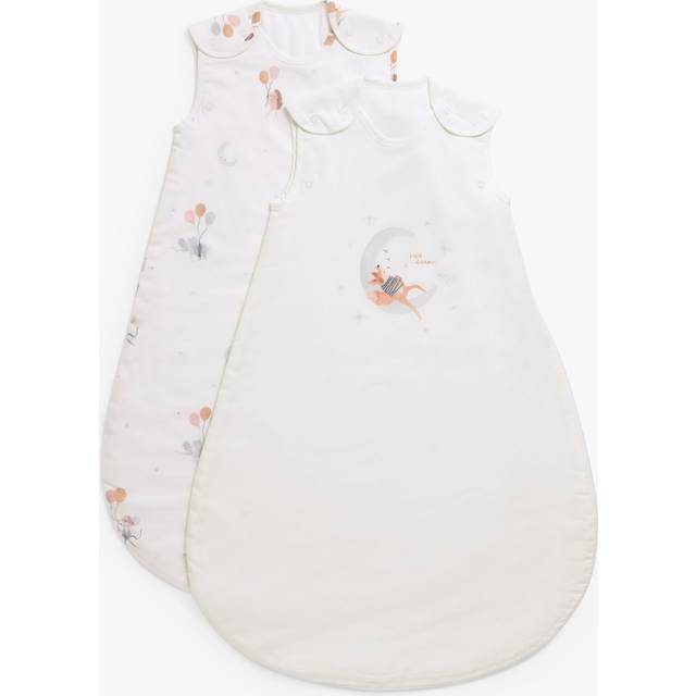 John Lewis Little Dreamers Baby Sleeping Bag, 1 Tog, Pack of 2, Multi