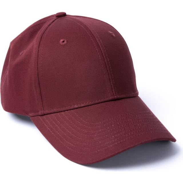 Milliner 6 Panel Cotton Baseball Cap Fired Brick Mr Flat Embroidered - Burgundy