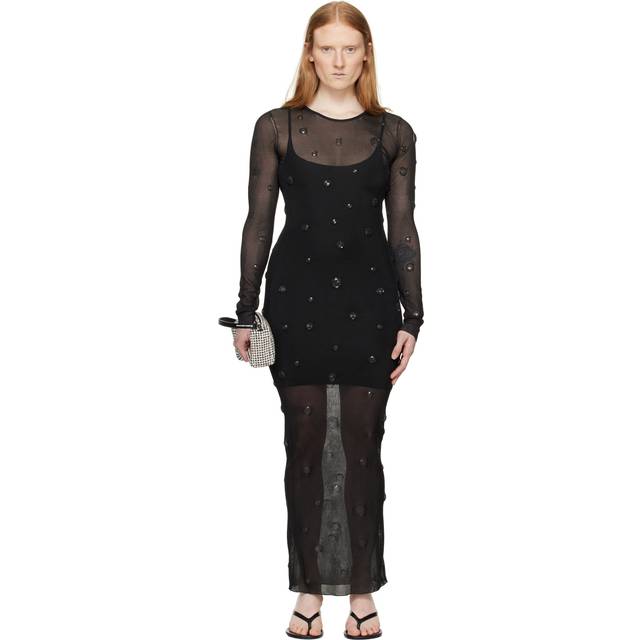 Alexander Wang Black Gem Maxi Dress - 001 Black - XS