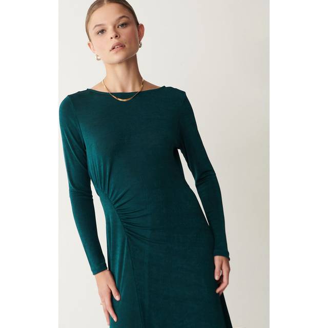 Nyra Green Jersey Midi Dress Size: 16