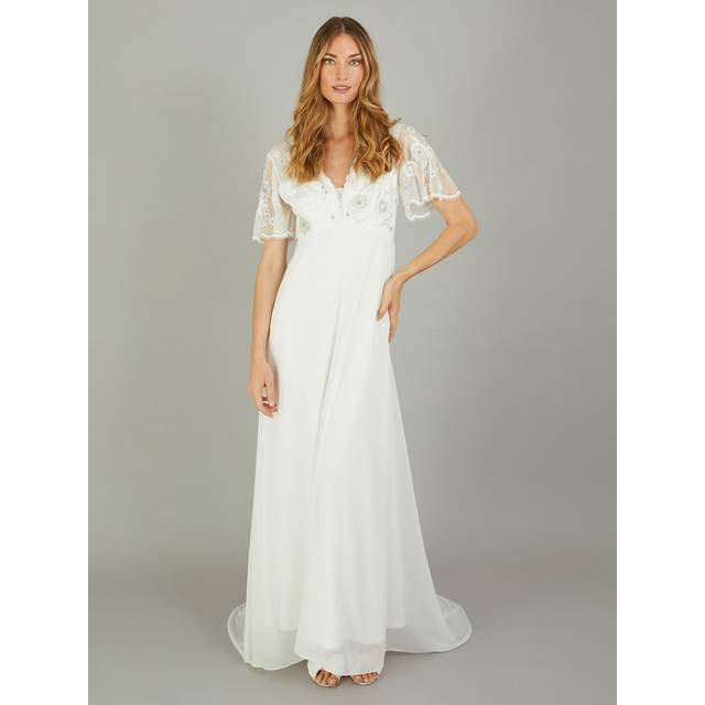 Monsoon Liz Embroidered Bridal Maxi Dress, Ivory