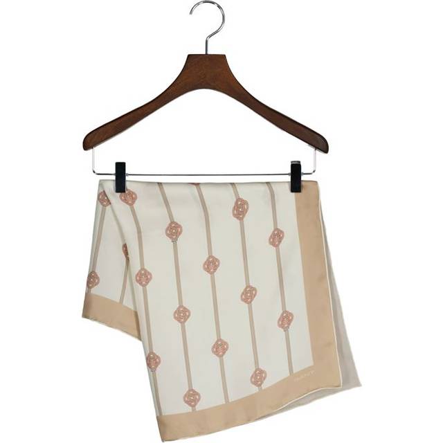 Monogram Striped Silk Scarf Dam, Dark Khaki, One Size