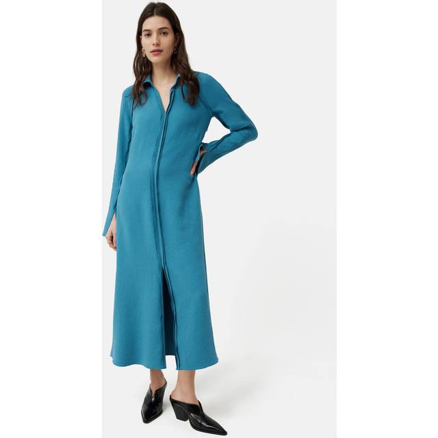 Japanese Crepe Shirt Dress Blue