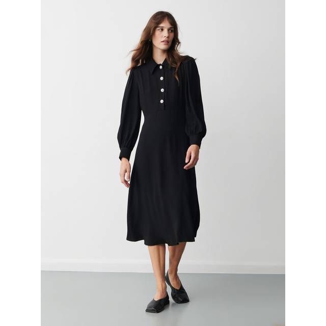 Rosa Black Crepe Midi Dress Size: 20