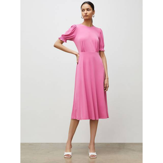 Lilybelle Pink Jersey Crepe Midi Dress Size: 14