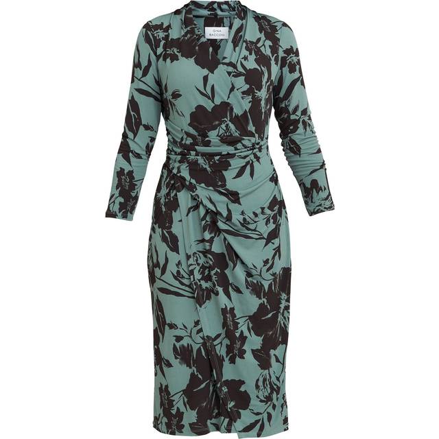 Ivy Jersey Wrap Dress - Green (8)