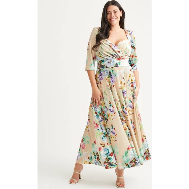 Scarlett & Jo Elizabeth Floral Velvet Maxi Dress, Multi