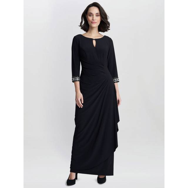 Gina Bacconi Jean Embellished A-Line Maxi Dress, Black
