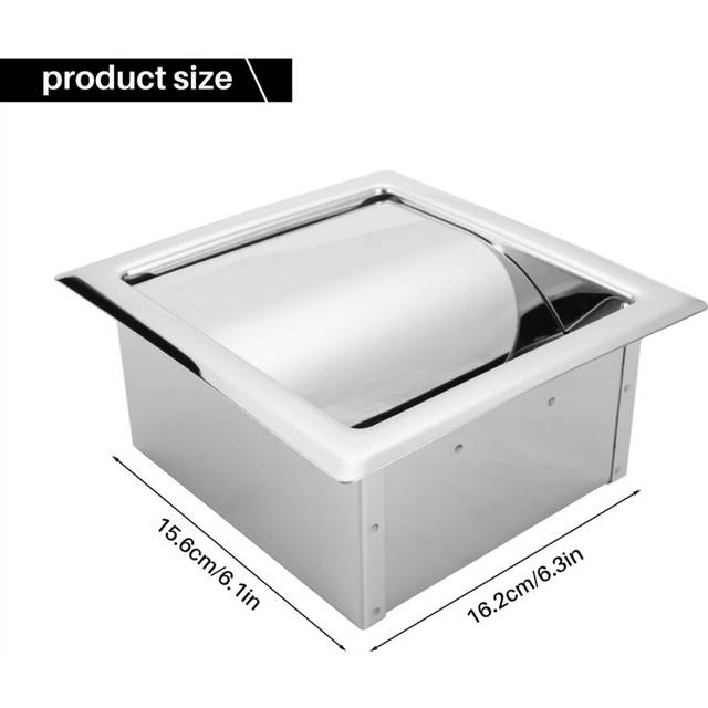 Stainless Steel Recessed Toilet Paper Holder Wall Toilet Paper Holder,Modern Style Toilet Paper Holder,Recessed Tissue Roll Dispenser for Bathroom
