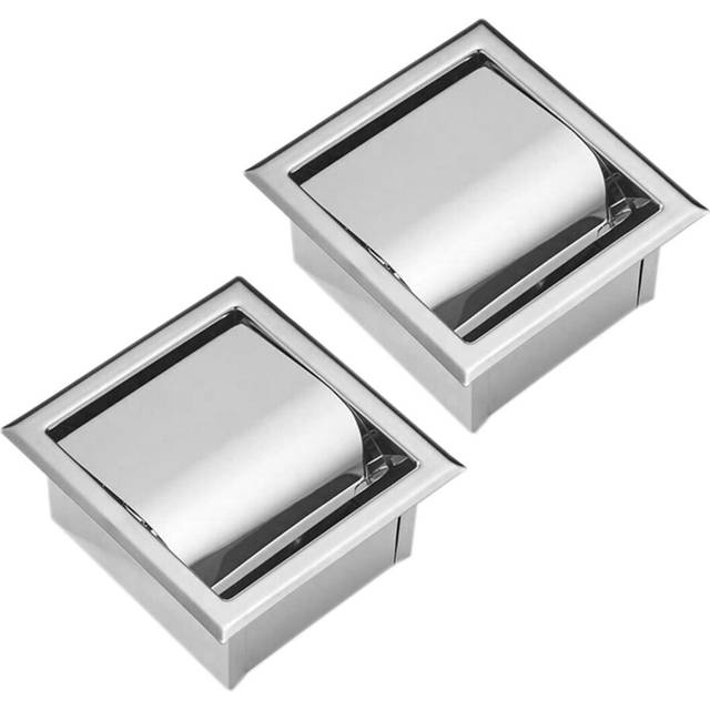 2X Stainless Steel Recessed Toilet Paper Holder Wall Toilet Paper Holder,Modern Style Toilet Paper Holder