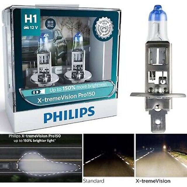 Philips H1 H4 H7 12V X-treme Vision Pro150 Brighter Lamps H11 HB3 HB4 HIR2 Halogen Light 9005 9006 9012 Car Genuine Bulbs 2X