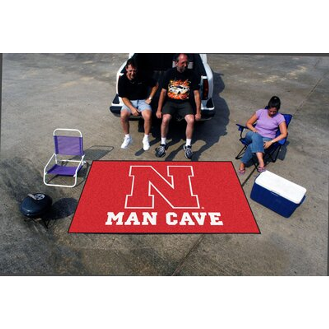 FANMATS 14683 Nebraska Cornhuskers Man Cave UltiMat Rug - 5ft. x 8ft. | Sports Fan Area Rug, Home Decor Rug and Tailgating Mat - N Primary Logo, Red