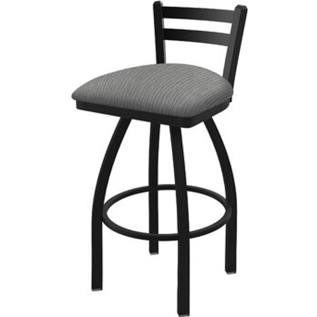 "411 Jackie 30"""" Low Back Swivel Bar Stool with Black Wrinkle Finish and Graph Alpine Seat"