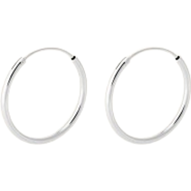 Mini Plain Hoop earrings - Silver Sterling 925 (Onesize)
