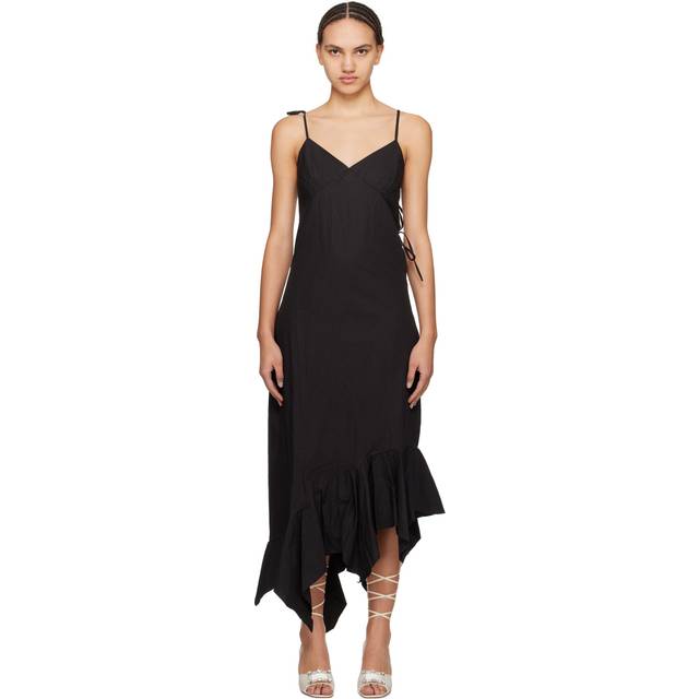 Marques Almeida Black Self-Tie Midi Dress - Black - S