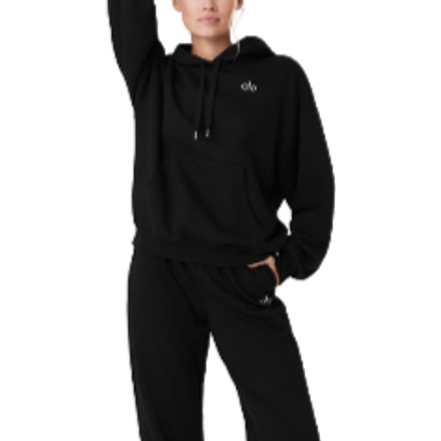 Alo Yoga Accolade cotton-blend French Terry hoodie - black (UK 8)