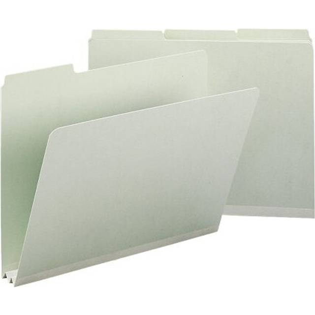 "Smead Pressboard File Folder  1/3-Cut Tab  2"""""""""""""""" Expansion  Letter Size  Gray/Green  25 per Box (13234)"