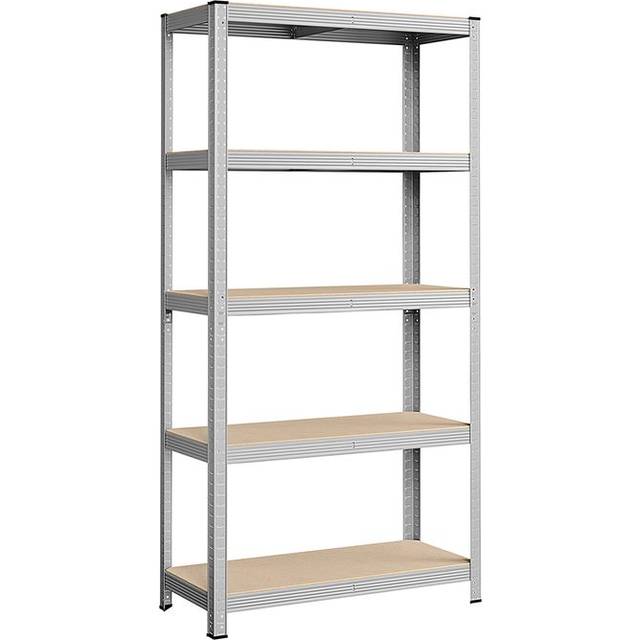 Songmics 5-tier Shelving Unit,tool-free Assembly,40 X 90 X 180 Cm, Silver, Silver