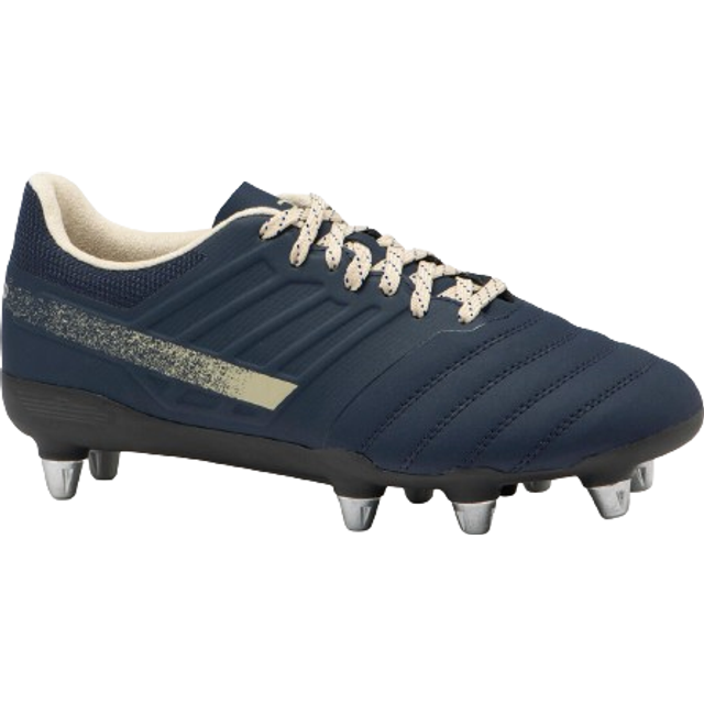 Adult Screw-in Rugby Boots Impact R500 Sg8 - Blue/beige - Steel Blue/hemp Beige