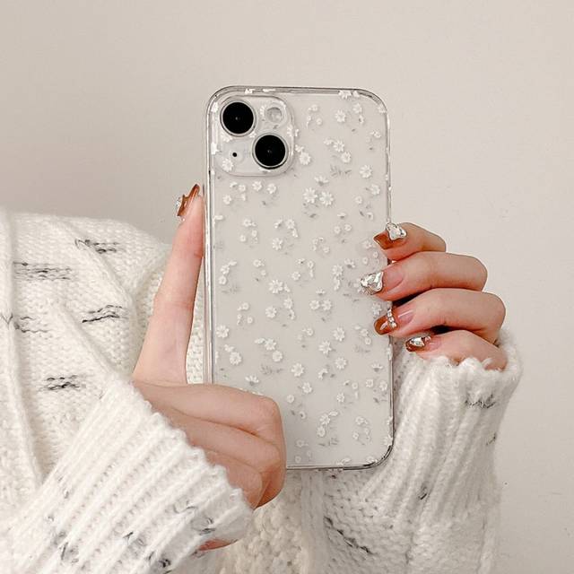 SHEIN Floral Clear Phone Case Compatible With iPhone15/15Plus/15Pro/15Promax
