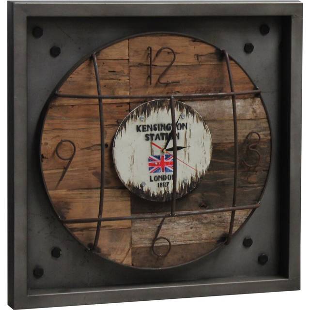 Lake City Kensington Station Wall Clock - Black;Brown (63cm W X 63cm H X 18cm D)